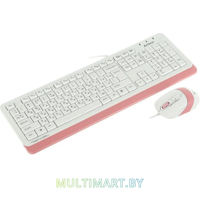 Комплект клавиатура + мышь A4Tech Fstyler F1010 (белый/розовый)